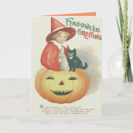 Cartão Bruxa Negra Bonita Jack O Lanterna