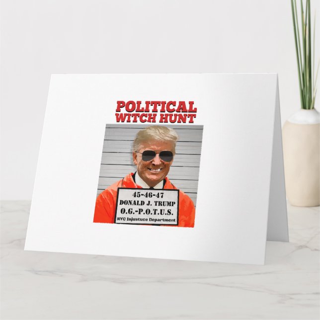 Cartão Bruxa Política de Donald Trump (Frente)