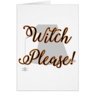 Cartão bruxa, por favor, Dia de as Bruxas engraçado com c
