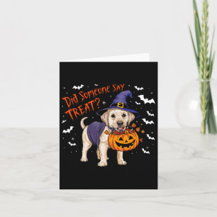 Cartão Bruxa Puppy Halloween Treat Labrador Puppy