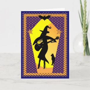 Cartão bruxa Rocker