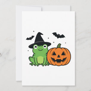 Cartão Bruxa Sapo Halloween Assustador Coven Anfíbio