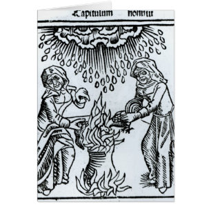 Cartão Bruxas que fazem um período, 1489