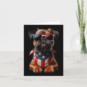 Cartão Bruxelas Griffon Dog 4 De Julho Independência Amer
