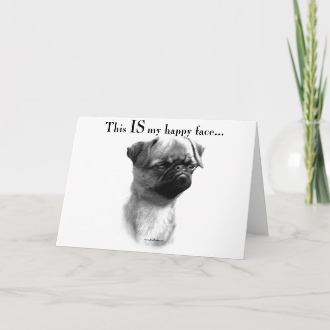 Cartão Bruxelas Griffon Happy Face (Frente)