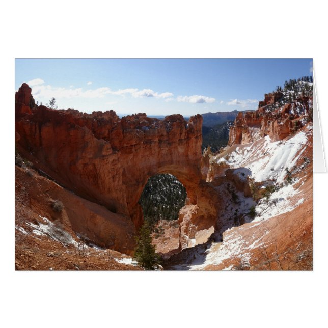Cartão Bryce Canyon Natural Bridge Snowy Landscape Foto (Frente Horizontal)
