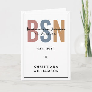 Cartão BSN personalizado Bacharelado em Enfermagem