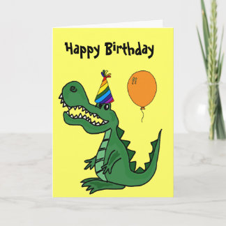 Cartão BT- Cartoon Gator Birthday Card