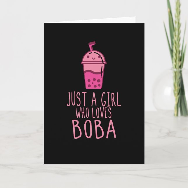 Cartão Bubble Tea Just A Girl Who Loves Boba (Frente)