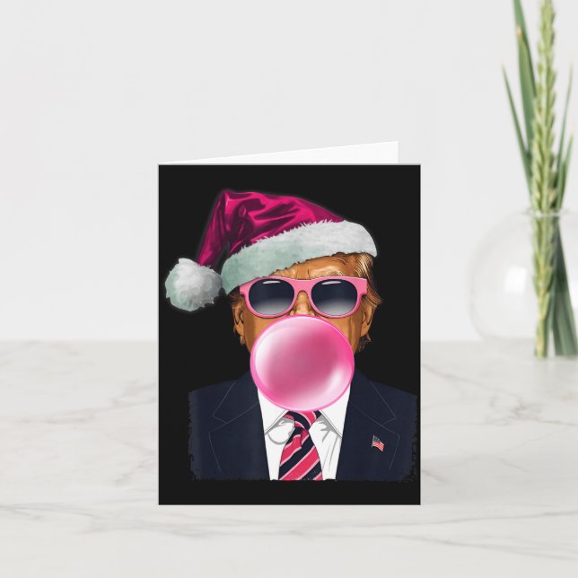 Cartão Bubblegum Trump Blowing Bubble Gum Christmas Nk Tr (Frente)