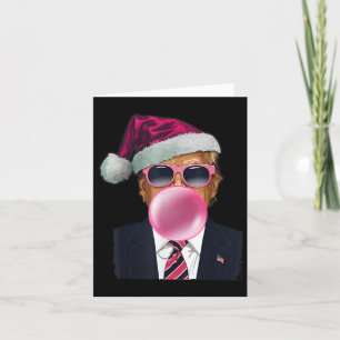 Cartão Bubblegum Trump Soprando Bolha Goma Pia de Natal
