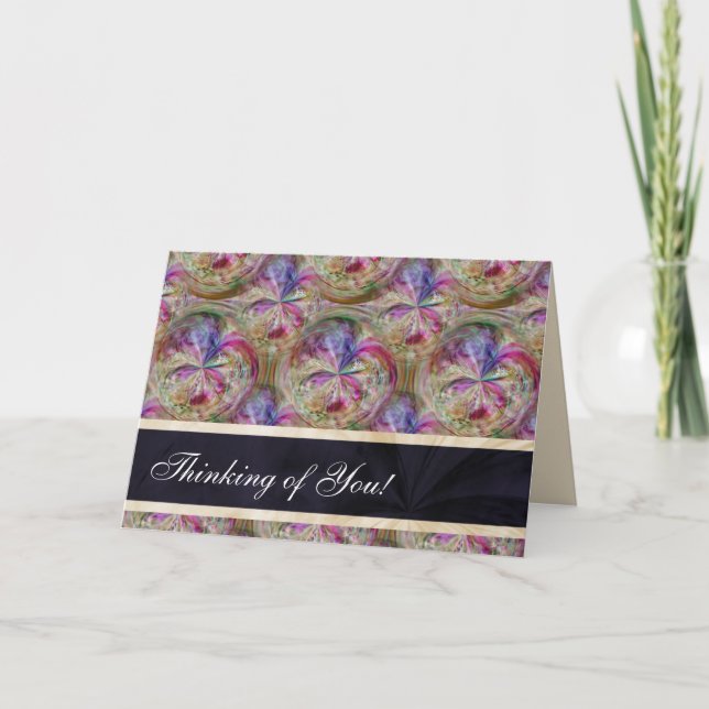 Cartão Bubbles Pattern Personalized Thinking of You (Frente)