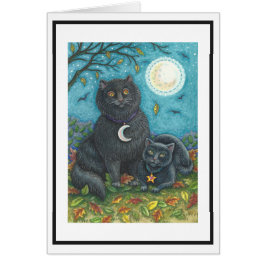 CARTÃO BUBO E PYEWACKET PRETO CAT GREETING PLACA DE NOTA