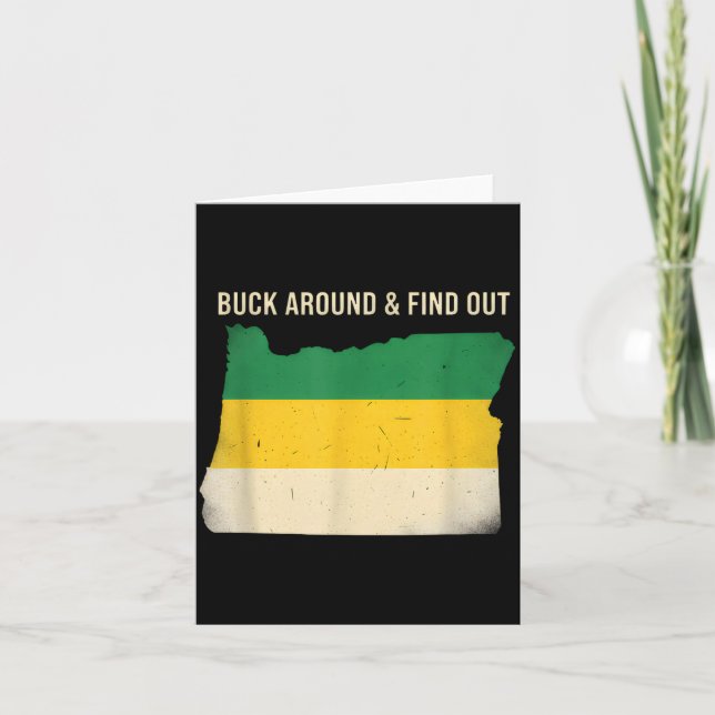 Cartão Buck Around Oregon Map Funny Wildlife Adventure Vi (Frente)