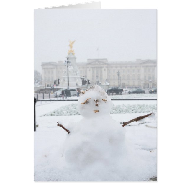 Cartão Buckingham Palace Snowman London (Frente)