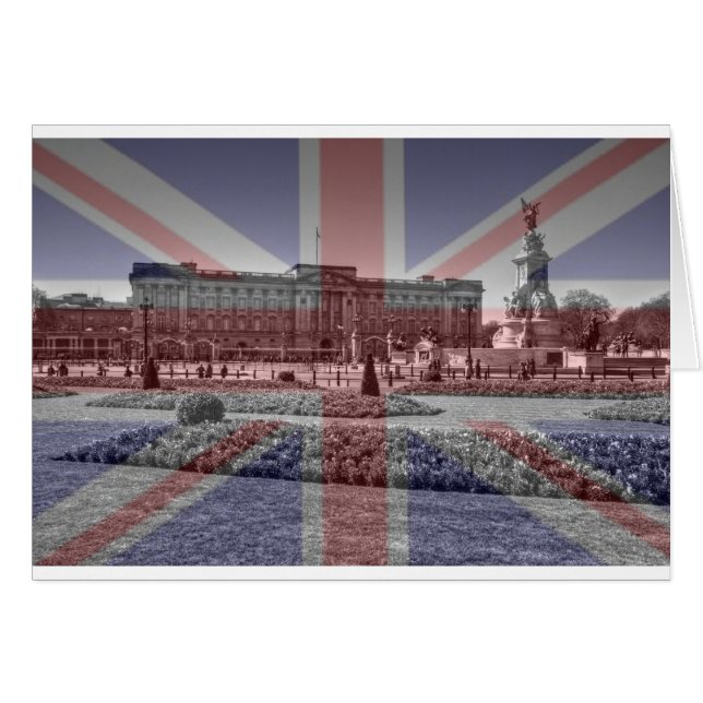 Cartão Buckingham Palace Union Jack Flag (Frente Horizontal)