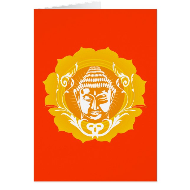 Cartão Buda Amarelo e Laranja (Frente)