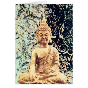 Cartão Buda da Terra Elegante Zen Iluminação Obrigado