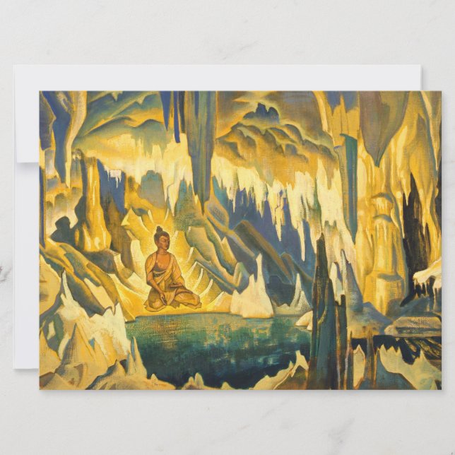 Cartão Buda, o Vencedor (Arte Budista) (de Roerich) (Frente)