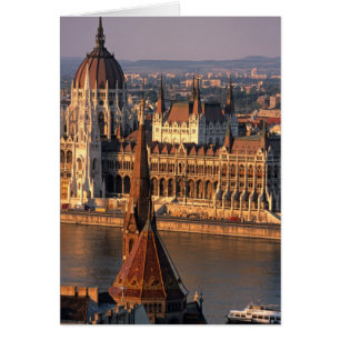 Cartão Budapest, Hungria, Rio Danúbio, Parlamento