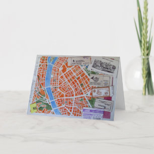 Cartão Budapest Map greeting card