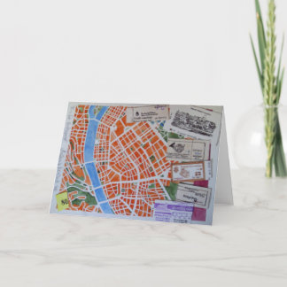 Cartão Budapest Map greeting card