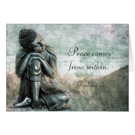 Cartão Buddha calmo com palavras da sabedoria