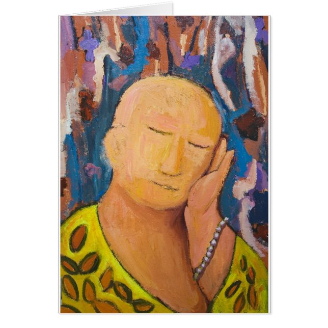Cartão Buddha de sono (retrato ingénuo do expressionism) (Frente)