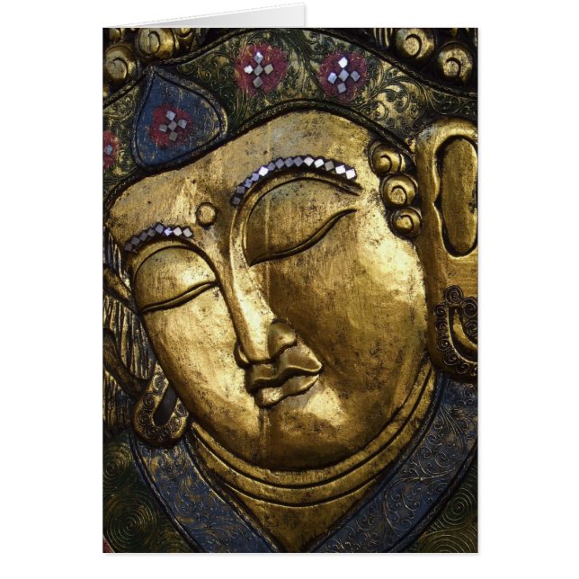 Cartão Buddha Dormindo Meditando Olhos De Rezação Fechado (Frente)
