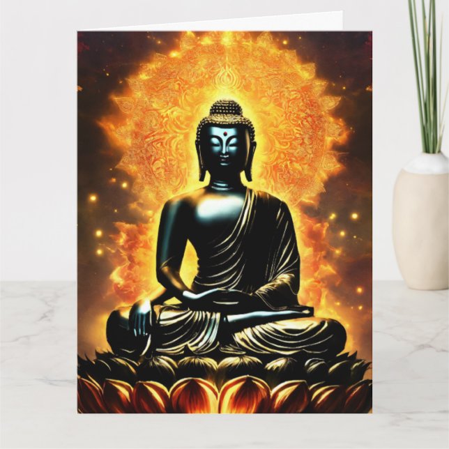 Cartão Buddha Logo White Lined Guest Book (Frente)