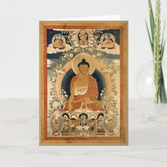 Cartão Buddha Shakyamuni Thangka (Frente)