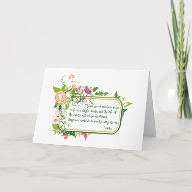 Cartão Buddha Single Candle Quote (Frente)
