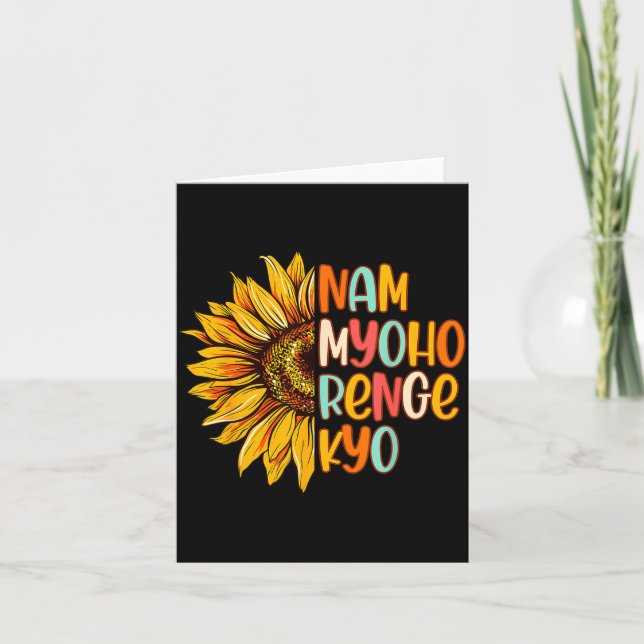 Cartão Buddhist Buddhism Sunflower Nam A Myoho Renge Kyo  (Frente)