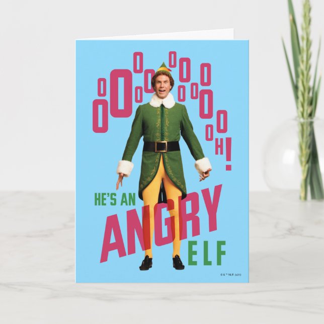 Cartão Buddy the Elf | He's an Angry Elf (Frente)