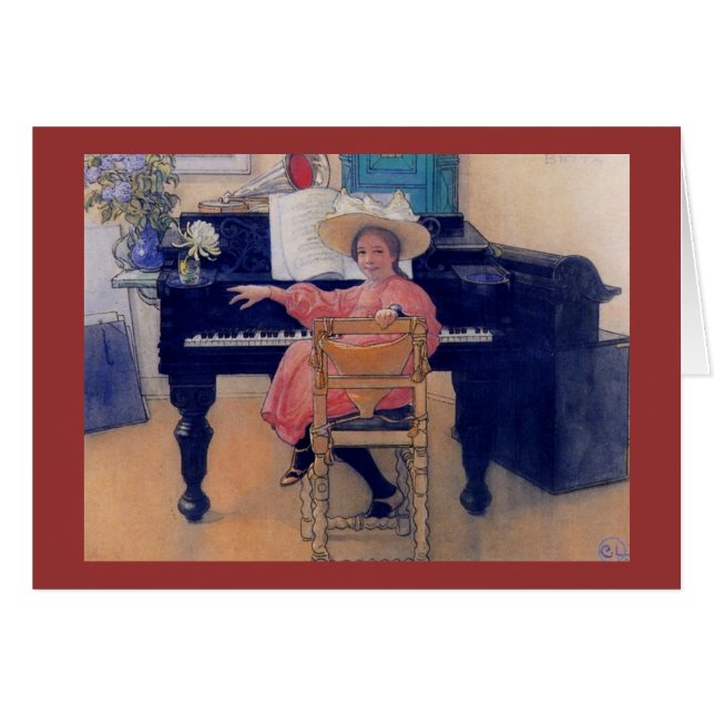 Cartão Buding Piano Diva (Frente Horizontal)