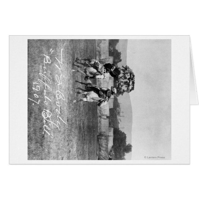 Cartão "Buffalo Bill", Cavalo Nativo ao lado do Nativo (Frente Horizontal)