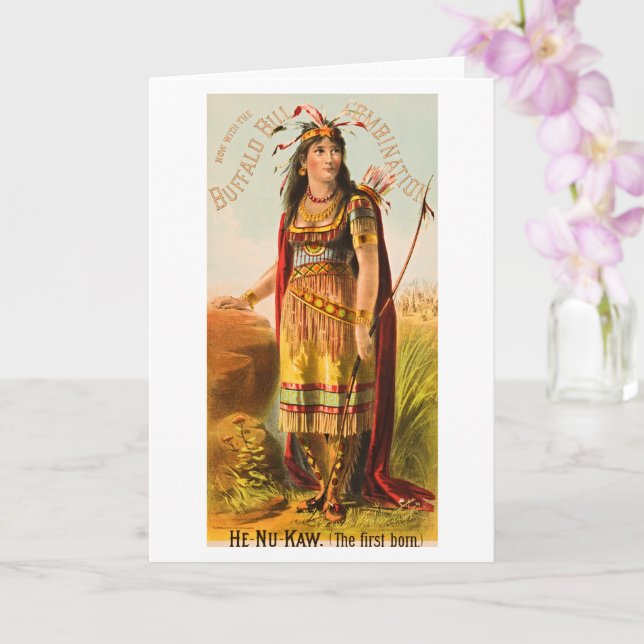 Cartão Buffalo Bill Handsomest Indian Maiden 1880 (Orquídea)
