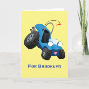 Cartão Buggy duna em forma de cartoon de veículos rodoviá