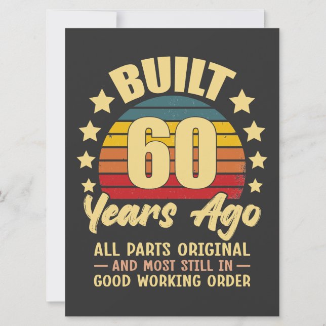 Cartão Built 60 Years Ago All Parts Original 60 Birthday (Frente)