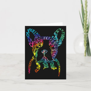 Cartão Buldografia Tie Dye Word Art Frenchog G