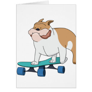 Cartão buldogue de skate