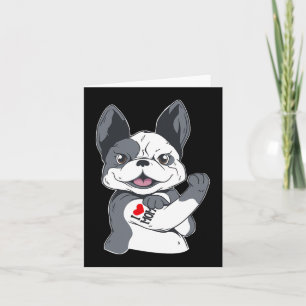 Cartão Buldogue Engraçado Eu Amo A Mãe Tatuagem