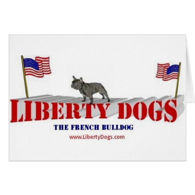 Cartão Buldogue francês (Frente Horizontal)