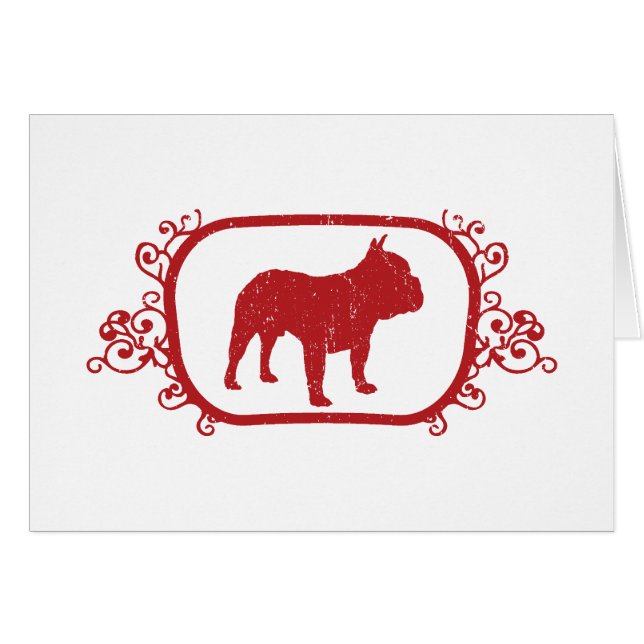 Cartão Buldogue francês (Frente Horizontal)