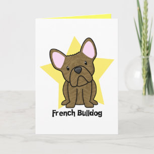 Cartão Buldogue francês rajado da estrela de Kawaii