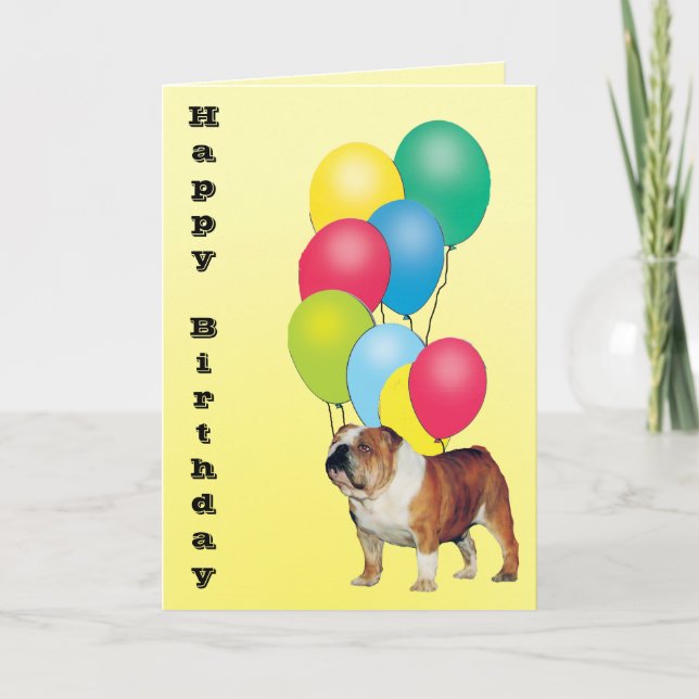Cartão Buldogue Happy Birthday (Frente)