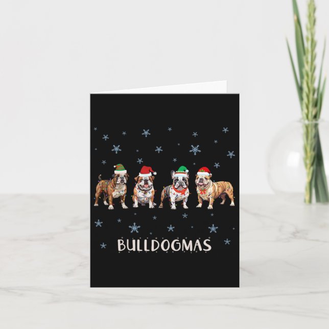 Cartão Buldogue Natal (Frente)