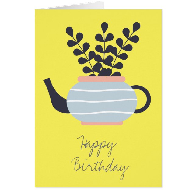 Cartão Bule simples moderno com pastel vegetal (Frente)