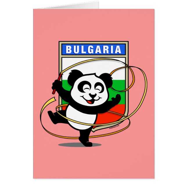 Cartão Bulgária - ginástica rítmica Panda (Frente)
