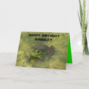 Cartão Bull Frog in Moss Birthday Greeting Card